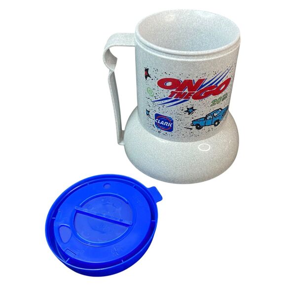 Road Warrior CLARK Gas Station Reusable Travel Mug Wide Base Non-Slip Blue 90s - Picture 8 of 13
